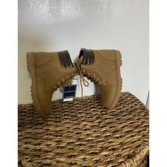 Rugged Bear Lace-Up Unisex Casual Boots - Tan 1 NWT fall - Picture 1 of 9